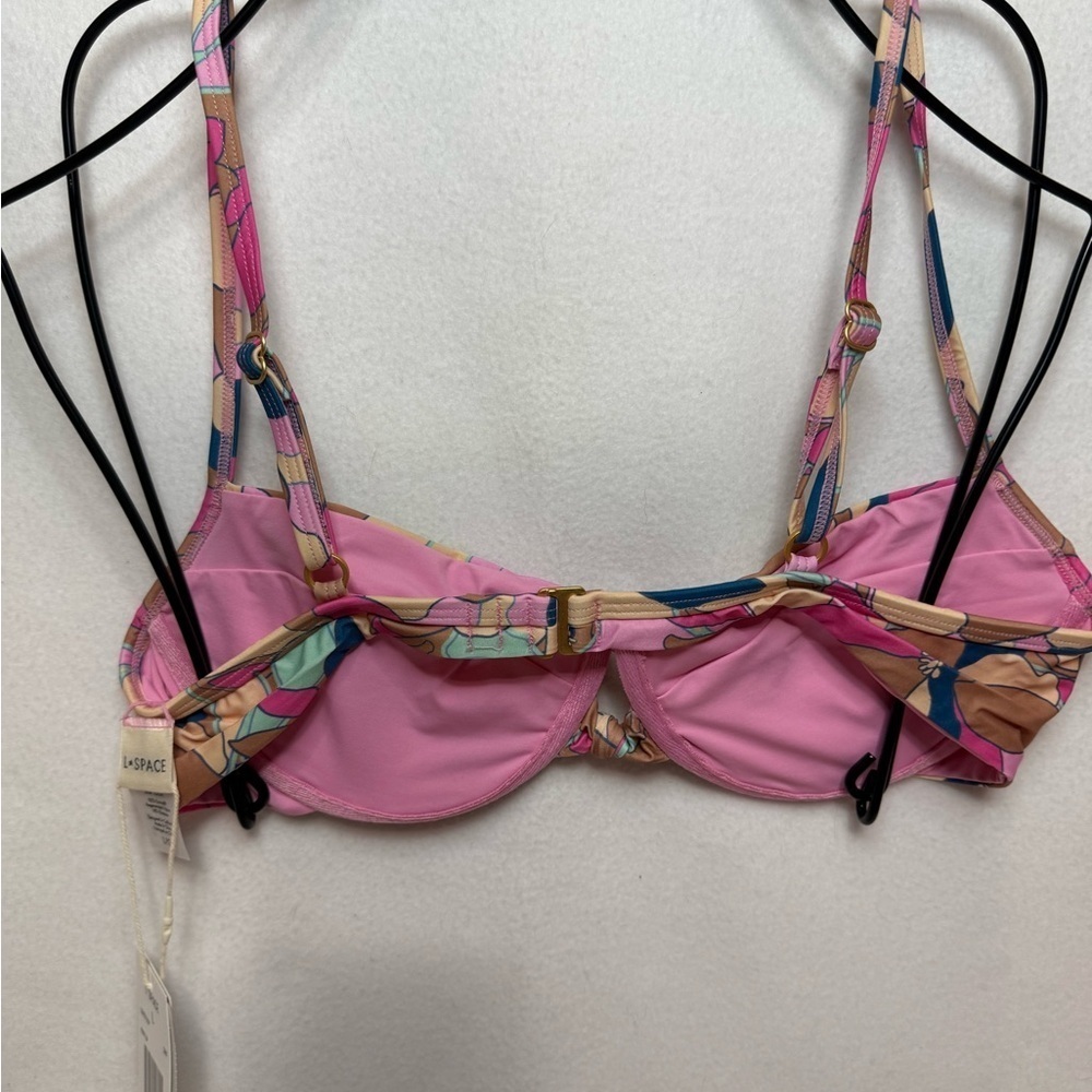 L*Space Rose Bikini Sundazed Floral Triangle Top NWT L - Picture 7 of 7